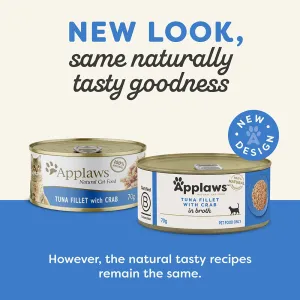 Applaws Cat Tuna Fillet Broth 70g 24-Pack (2 Flavour)