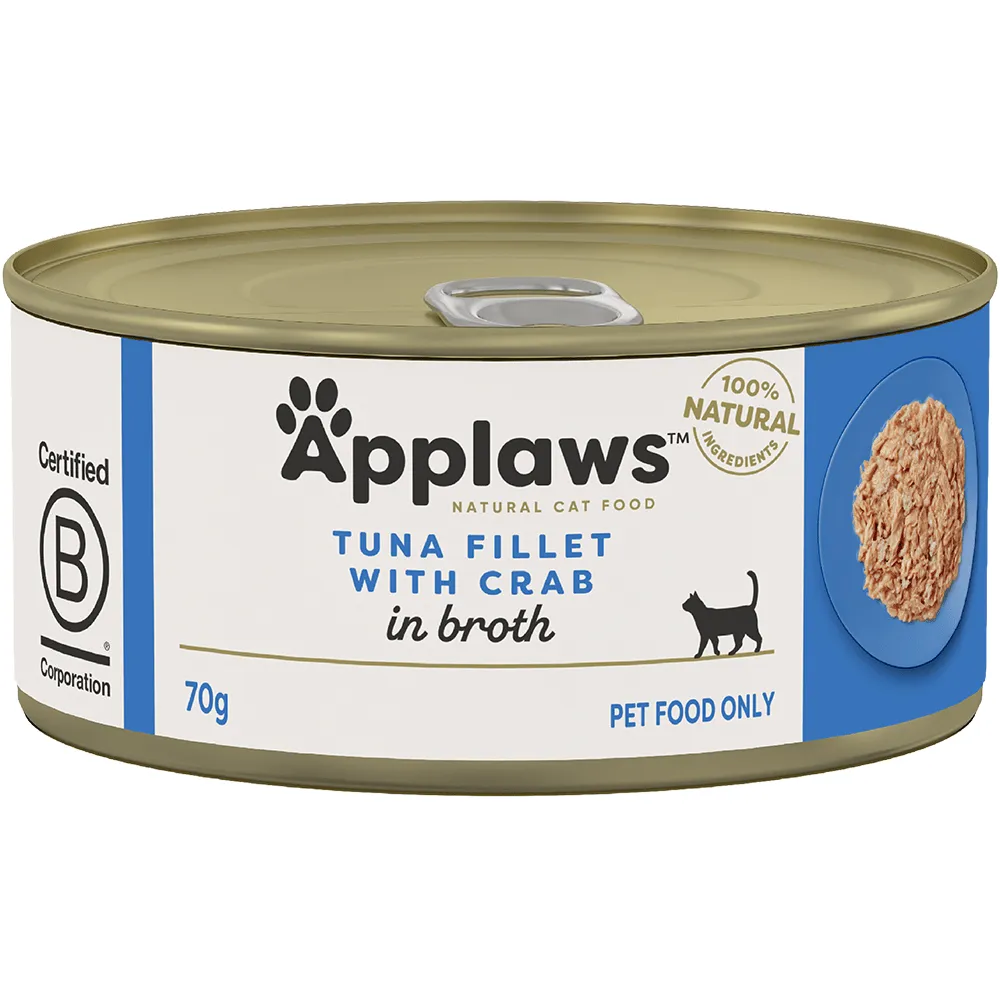 Applaws Cat Tuna Fillet Broth 70g 24-Pack (2 Flavour)