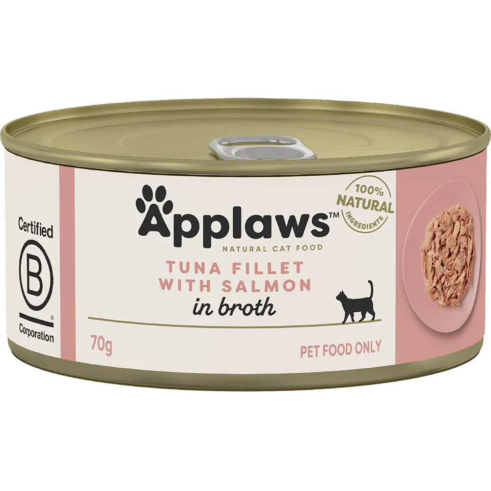 Applaws Cat Tuna Fillet Broth 70g 24-Pack (2 Flavour)
