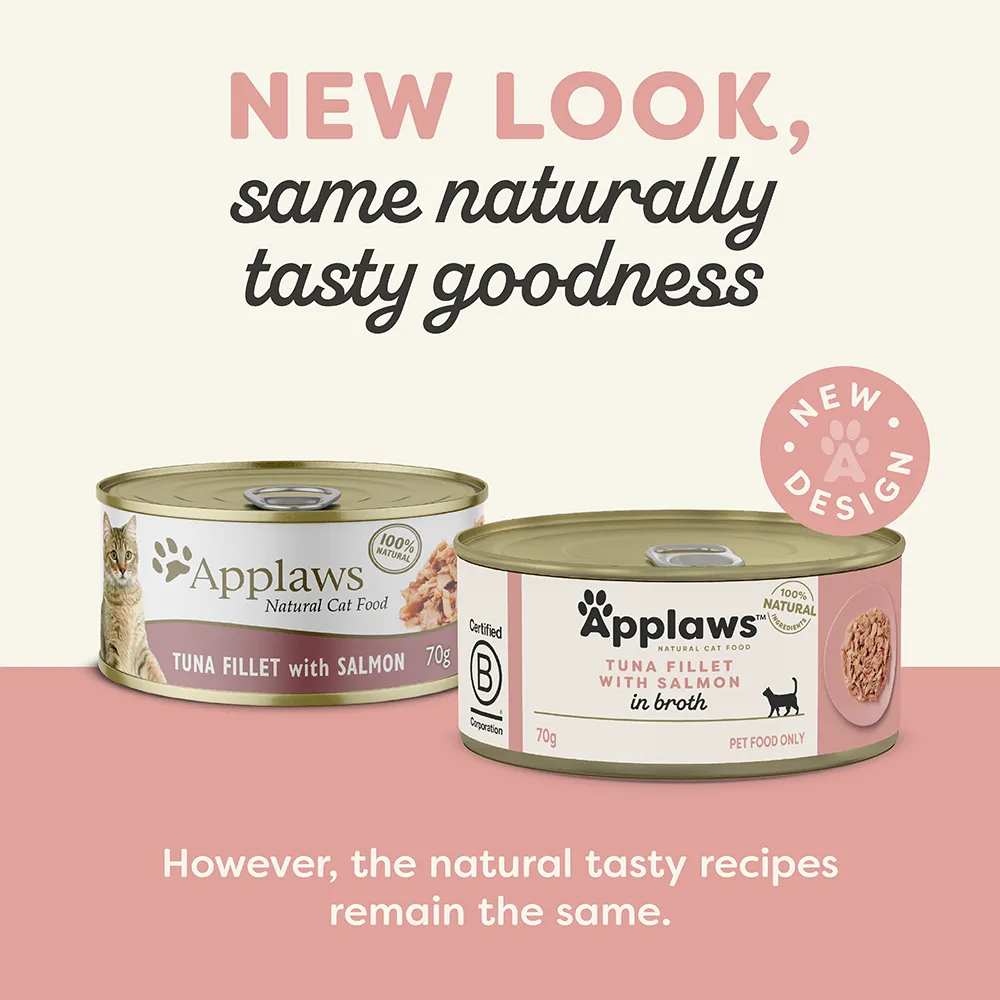 Applaws Cat Tuna Fillet Broth 70g 24-Pack (2 Flavour)