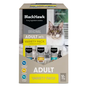 Black Hawk Original Cat Food Pouch Adult Variety Pack in Gravy