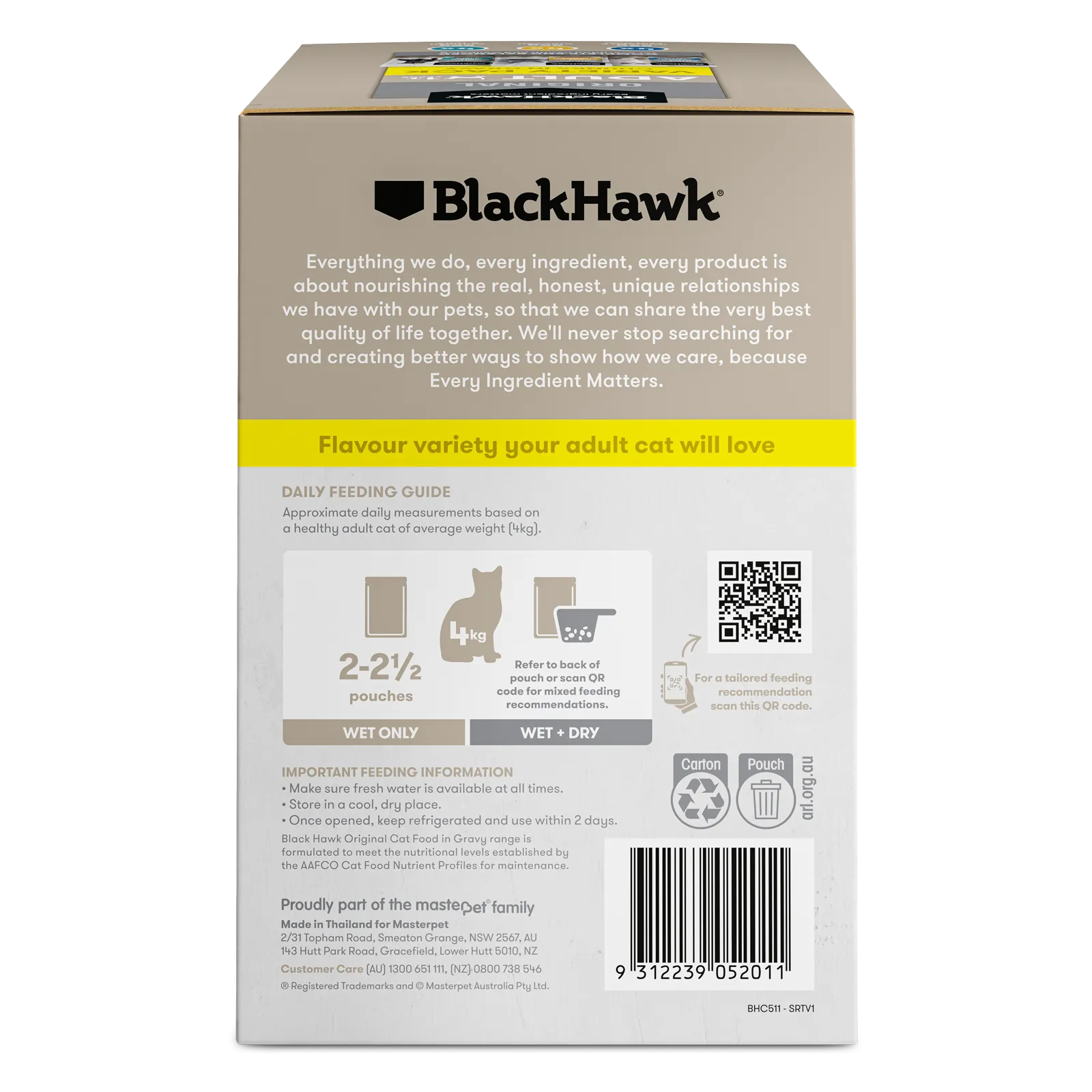 Black Hawk Original Cat Food Pouch Adult Variety Pack in Gravy