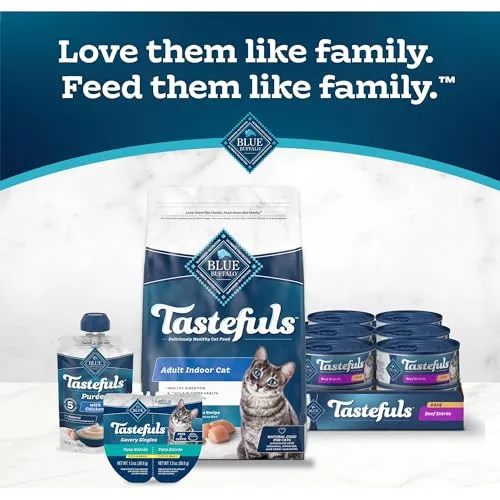 Blue Buffalo Tastefuls Natural Wet Cat Food Cans, Paté Style, Ocean Fish and Tuna Entrée 3-oz Cans (Pack of 4)