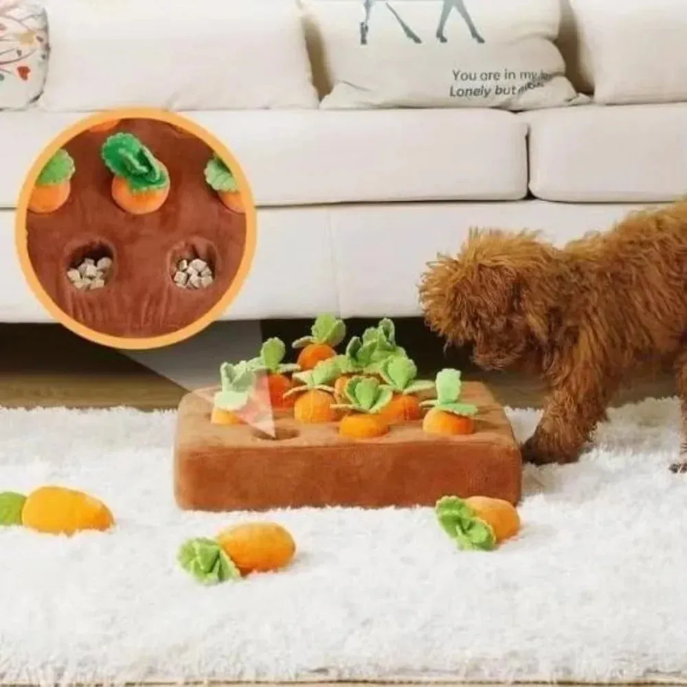 Carrot Snuffle Mat for Dogs and Cats - Puzzle Toy with 12 Carrots - Interactive Pet Stress Relief - Chew Toys for Small, Medium, and Large Dogs