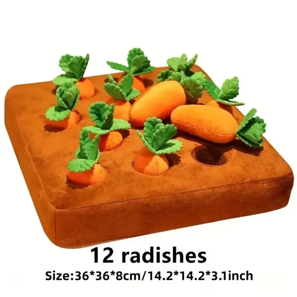 Carrot Snuffle Mat for Dogs and Cats - Puzzle Toy with 12 Carrots - Interactive Pet Stress Relief - Chew Toys for Small, Medium, and Large Dogs