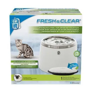 Catit Stainless Steel Top Fountain White 2L