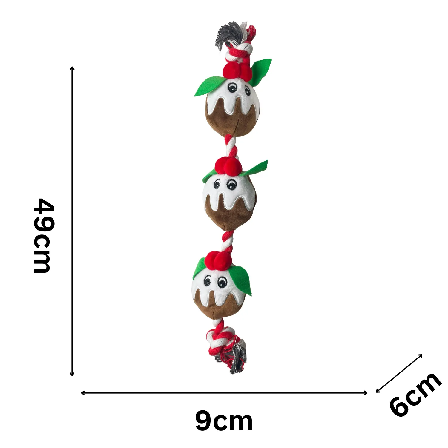 Christmas Pudding Rope | Festive Dog Toy by Happy Pet