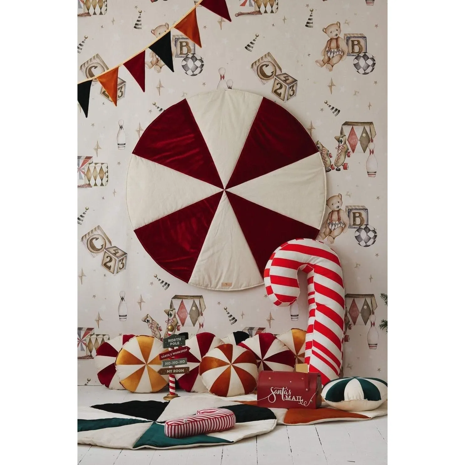 Christmas Round Patchwork Mat