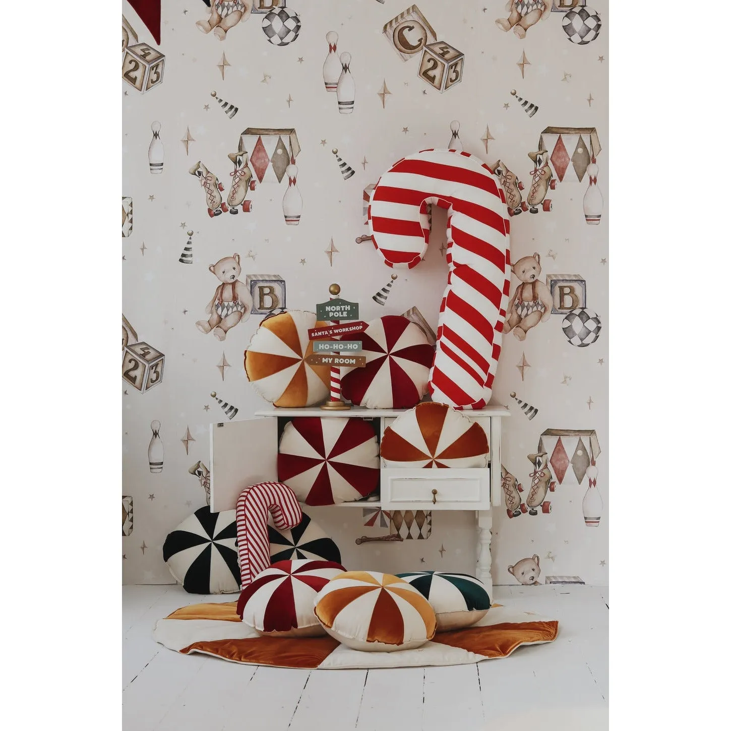 Christmas Round Patchwork Mat