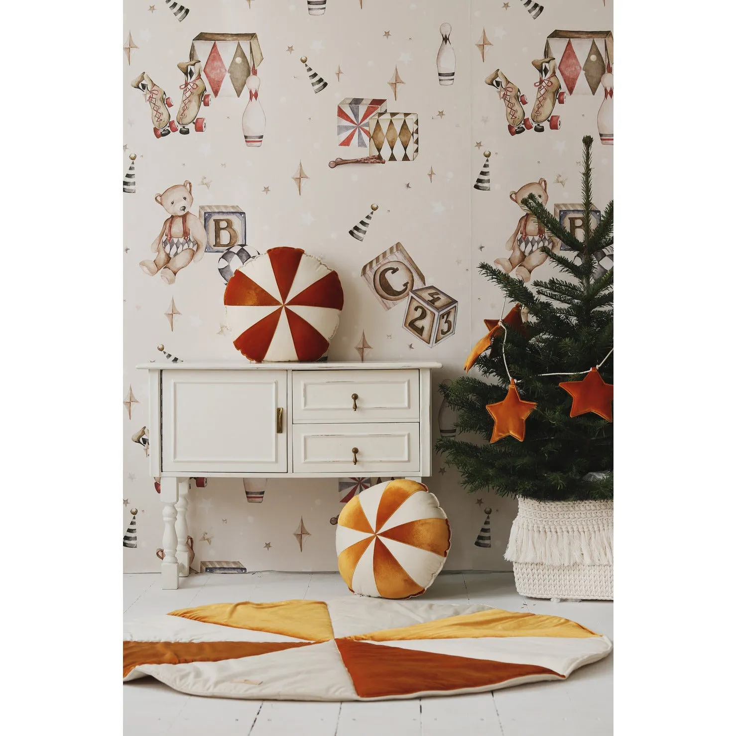 Christmas Round Patchwork Mat