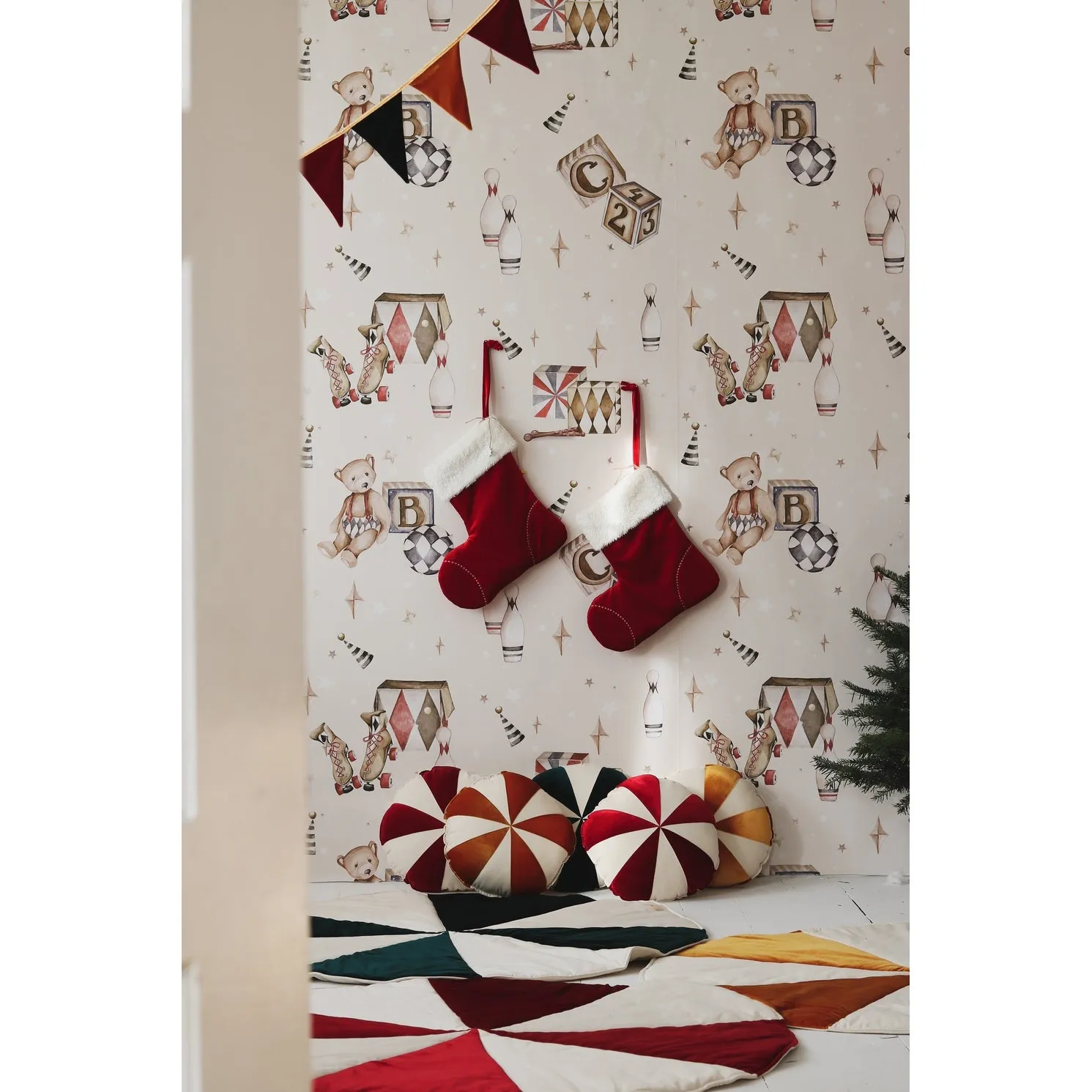 Christmas Round Patchwork Mat
