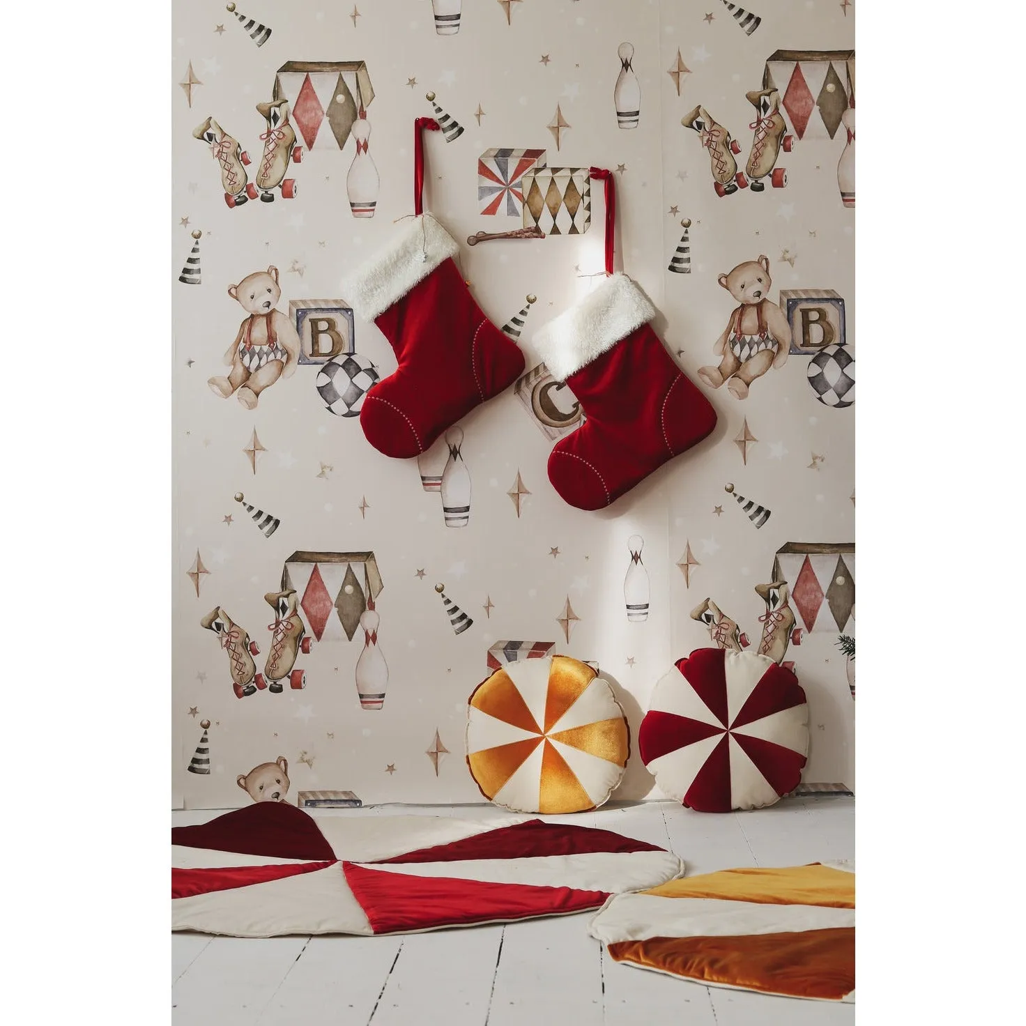 Christmas Round Patchwork Mat