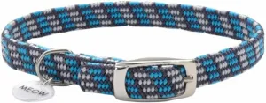 Coastal ElastaCat Stretch Two-Tone Reflective Cat Collar, Grey and Blue