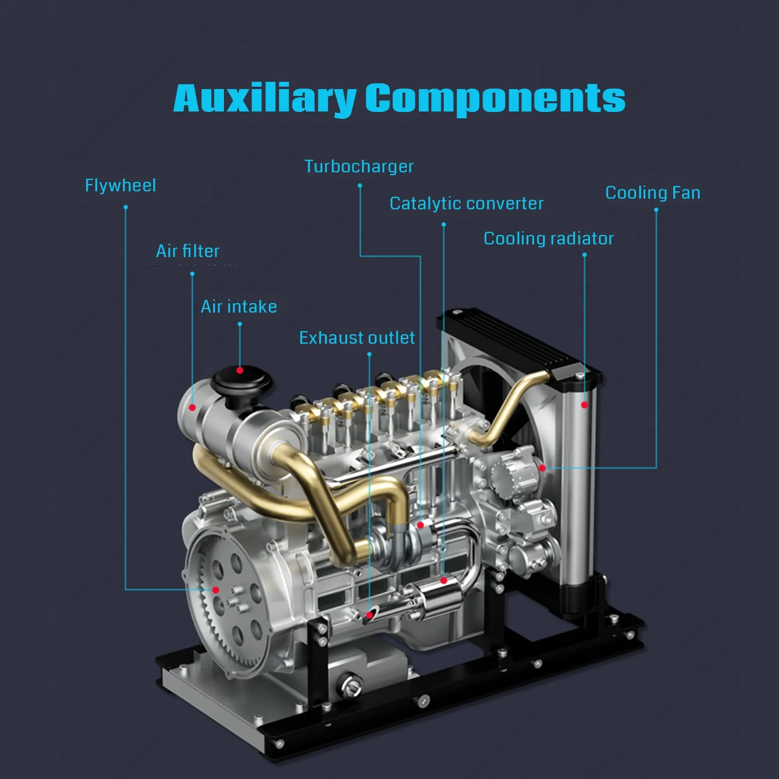 DM115, OHV Inline 4 Cylinder Diesel DIY Engine Model Kit that Runs, 1: 10 Full Metal, 300 Pcs,  Gifts for him