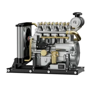 DM115, OHV Inline 4 Cylinder Diesel DIY Engine Model Kit that Runs, 1: 10 Full Metal, 300 Pcs,  Gifts for him