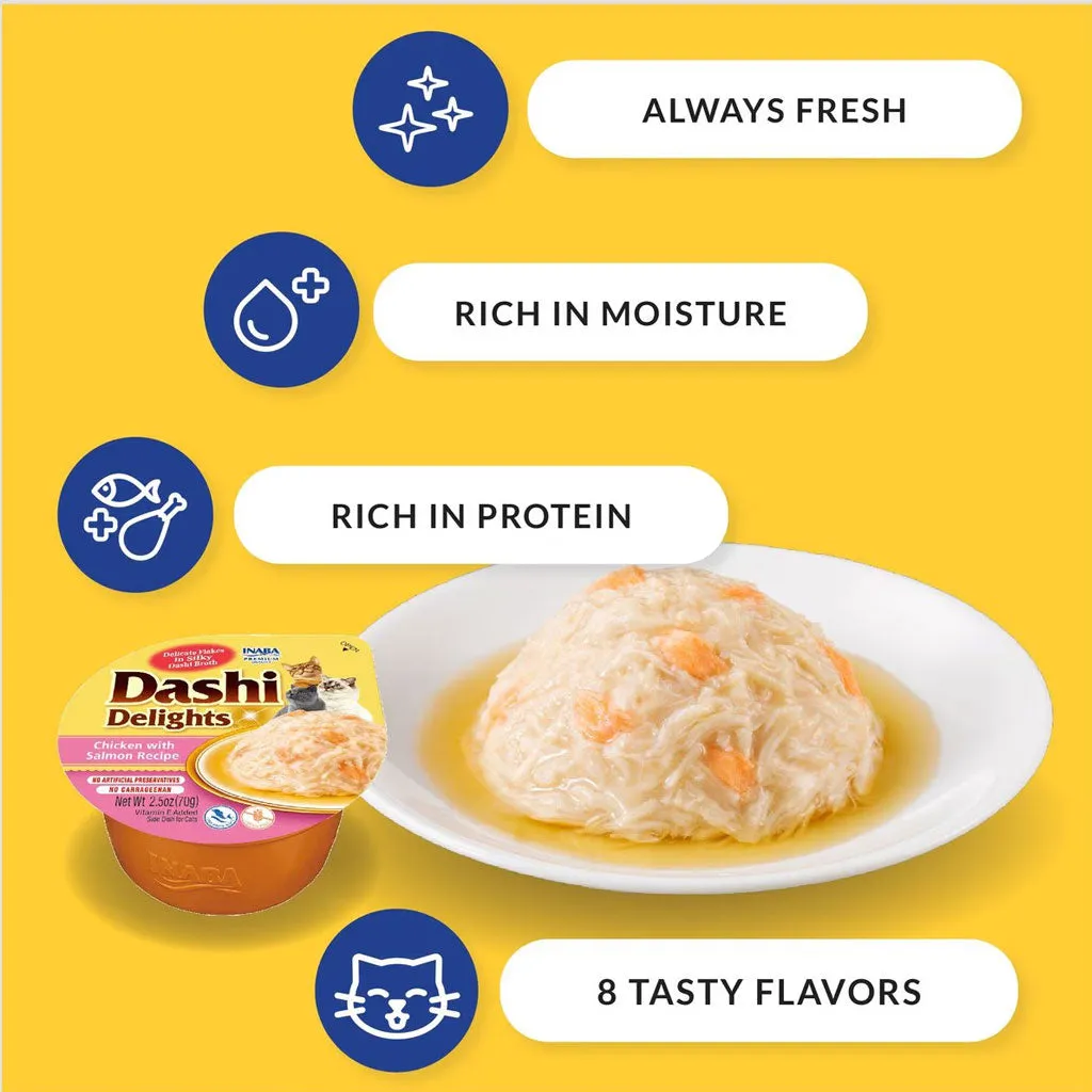 Inaba Dashi Delights Chicken Variety Pack in Broth Cat Food, 2.5-oz, pack of 12