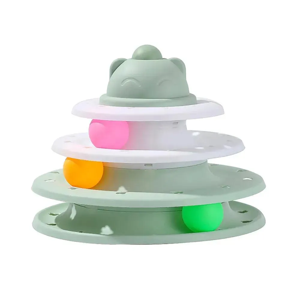 Interactive Cat Toy Tower with Roller Balls (4 Levels)