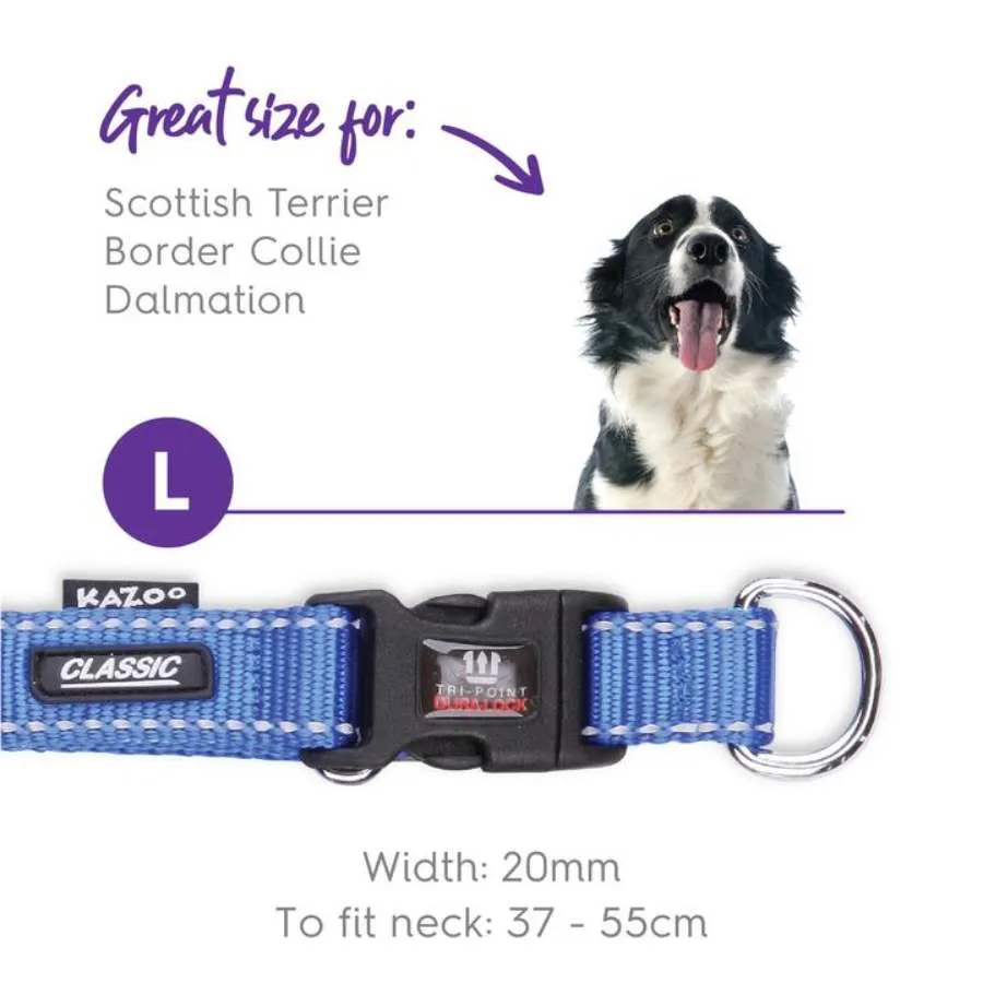 Kazoo Classic Adjustable Nylon Collar Blue