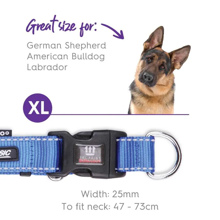 Kazoo Classic Adjustable Nylon Collar Blue