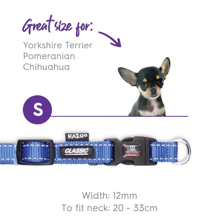 Kazoo Classic Adjustable Nylon Collar Blue