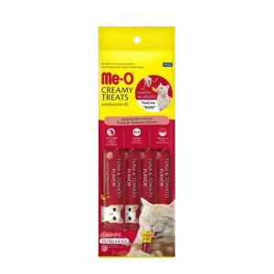 Me-O Creamy Treats Cat Food Tuna And Tomato Flavour 4pcs