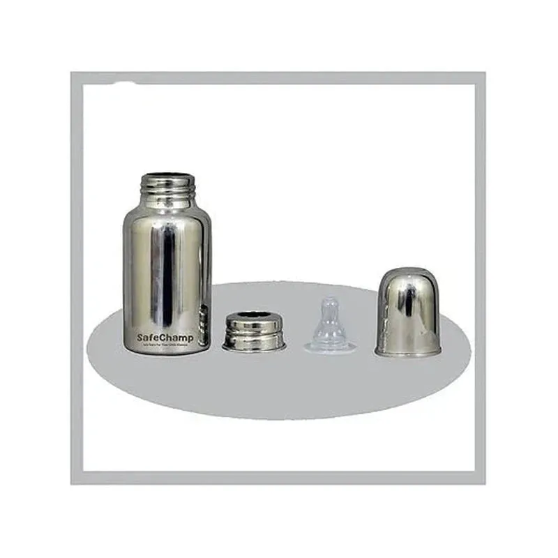 Missile Sterilizable 304 Grade Joint Less Steel Feeding Bottle for Baby - 150 ml