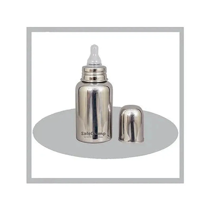 Missile Sterilizable 304 Grade Joint Less Steel Feeding Bottle for Baby - 150 ml