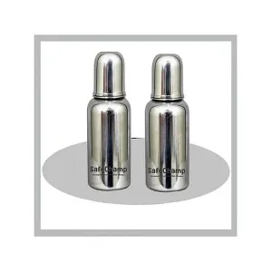 Missile Sterilizable 304 Grade Joint Less Steel Feeding Bottle (Pack-2) - 200 ml & 300 ml
