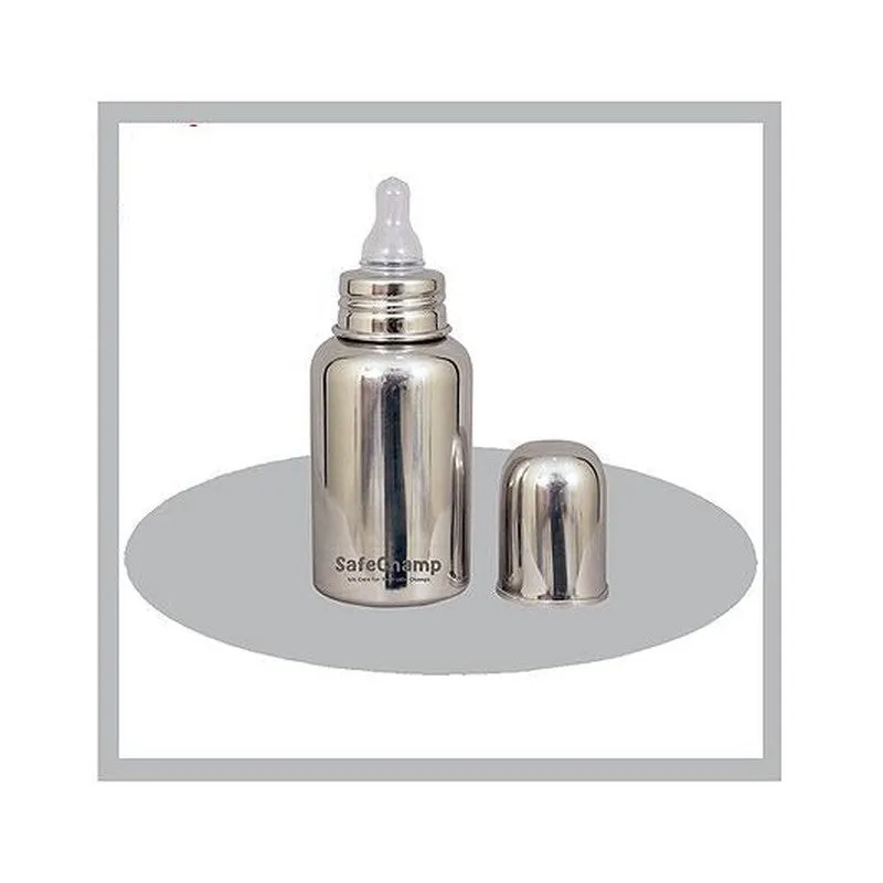 Missile Sterilizable 304 Grade Joint Less Steel Feeding Bottle (Pack-2) - 200 ml