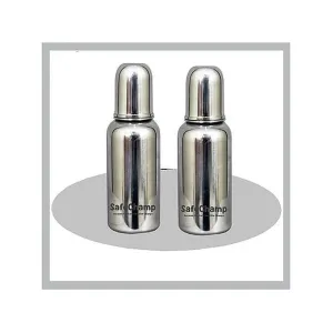 Missile Sterilizable 304 Grade Joint Less Steel Feeding Bottle (Pack-2) - 250 ml & 300 ml