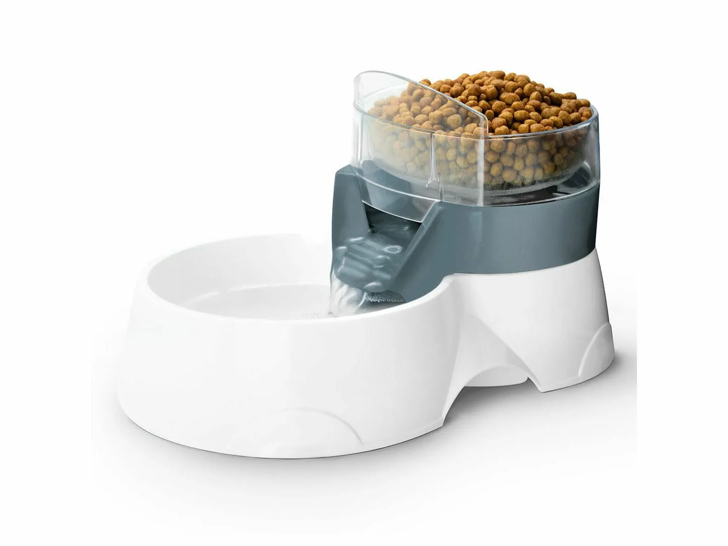 PET FEEDER 2IN1 28x19x17cm grey