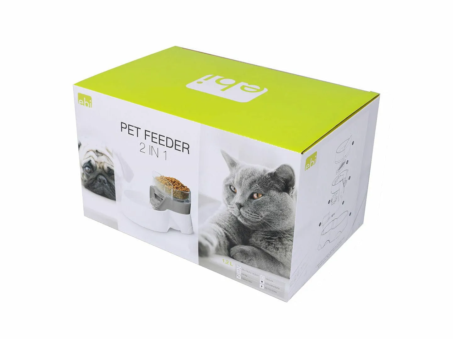 PET FEEDER 2IN1 28x19x17cm grey