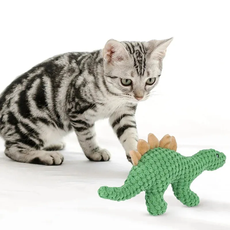 Pet Plush Toy Cat Dog Dinosaur Shape Puzzle Toy | Bite Resistant Interactive Pet Dog Teeth Cleaning Chew Toy Pet Supplies | Alo Trendy
