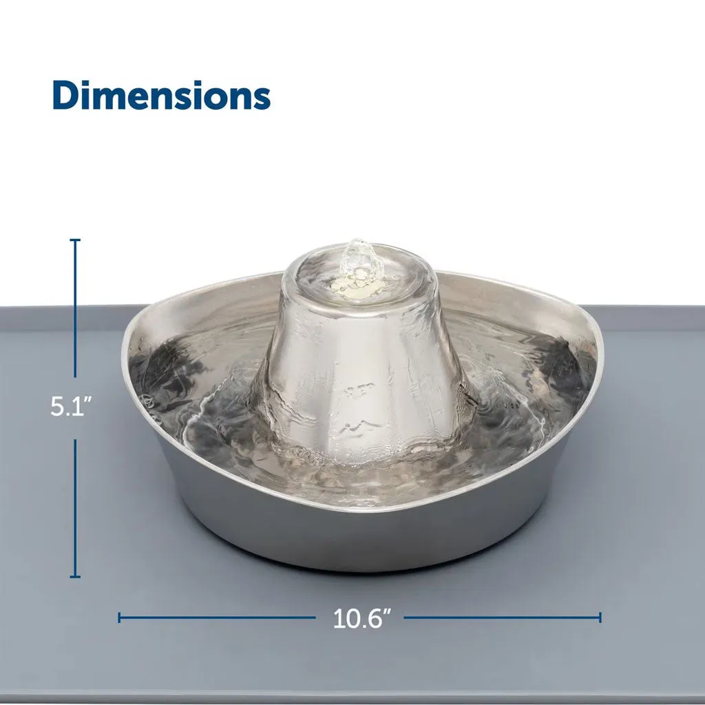 PetSafe Seaside Stainless Steel Water Fountain, 60-oz