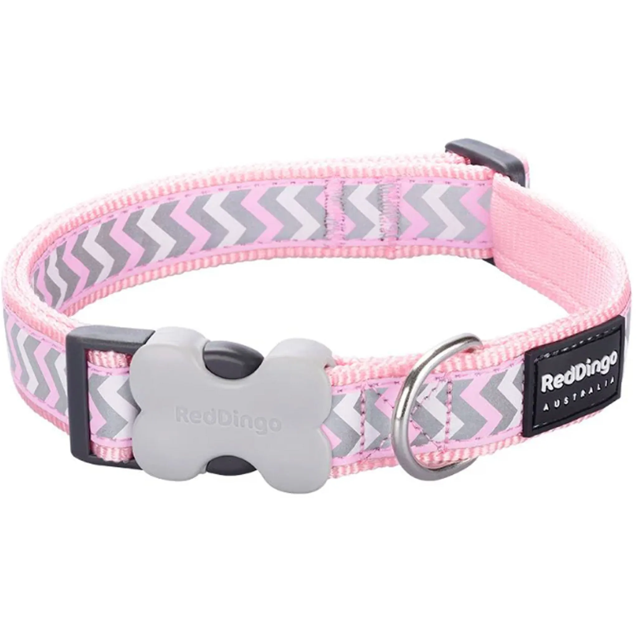Red Dingo Pink Reflective Ziggy Dog Collar