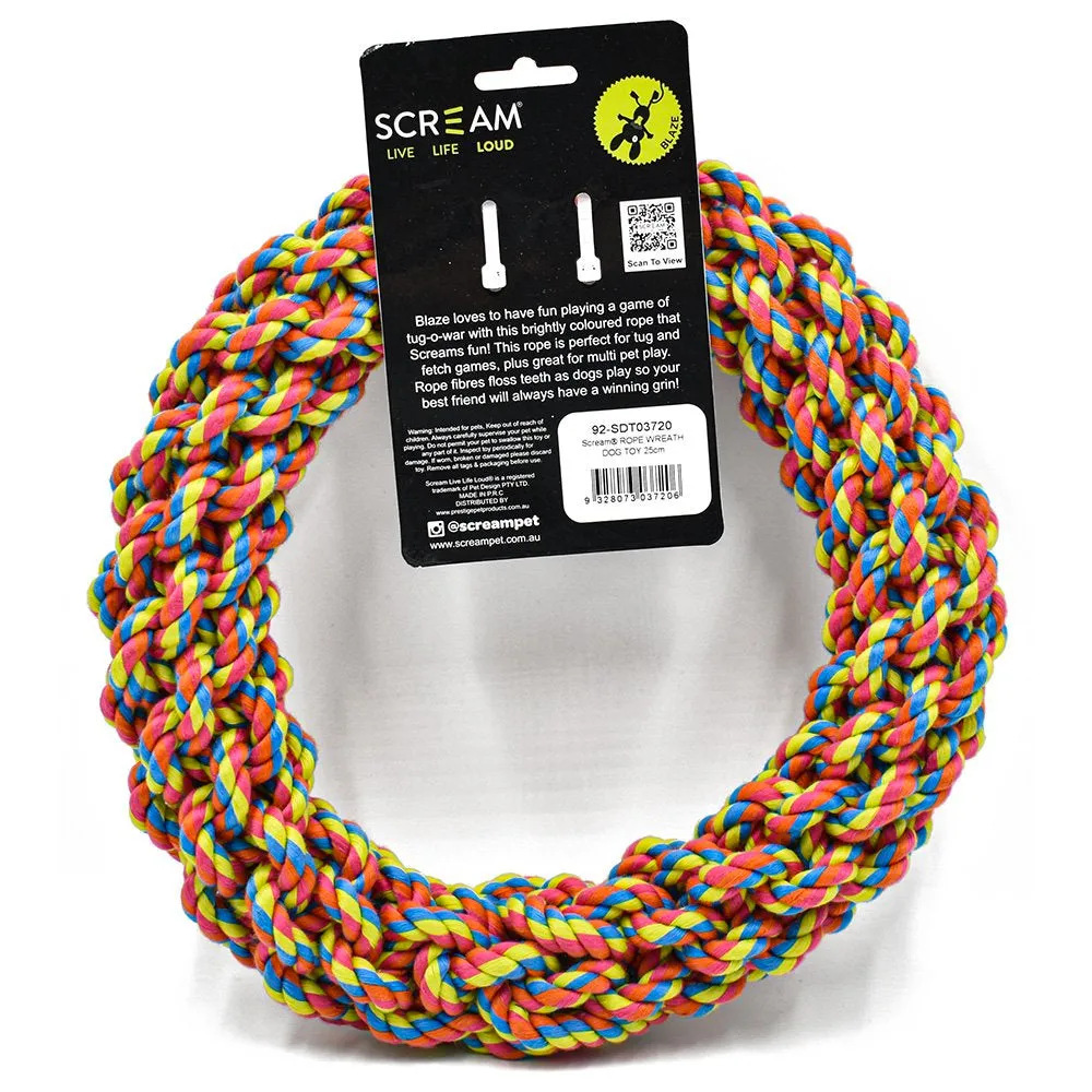 Scream Rope Wreath Dog Toy
