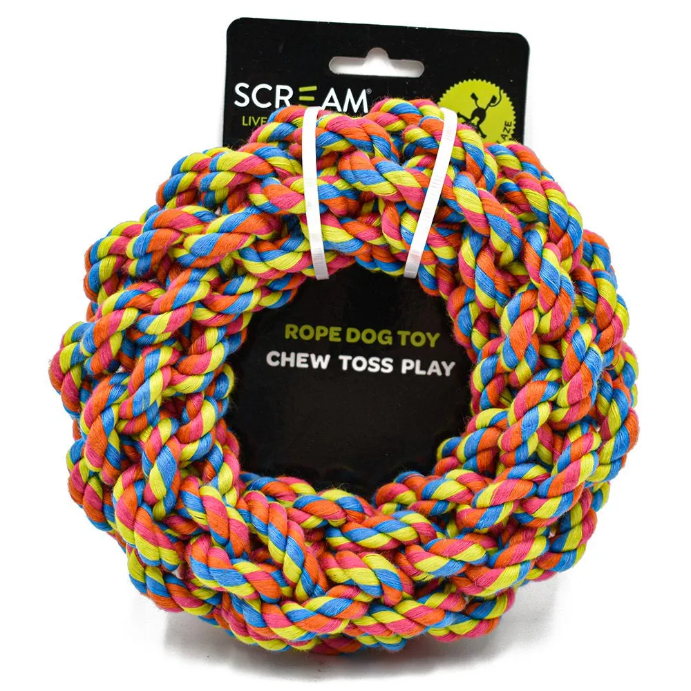 Scream Rope Wreath Dog Toy