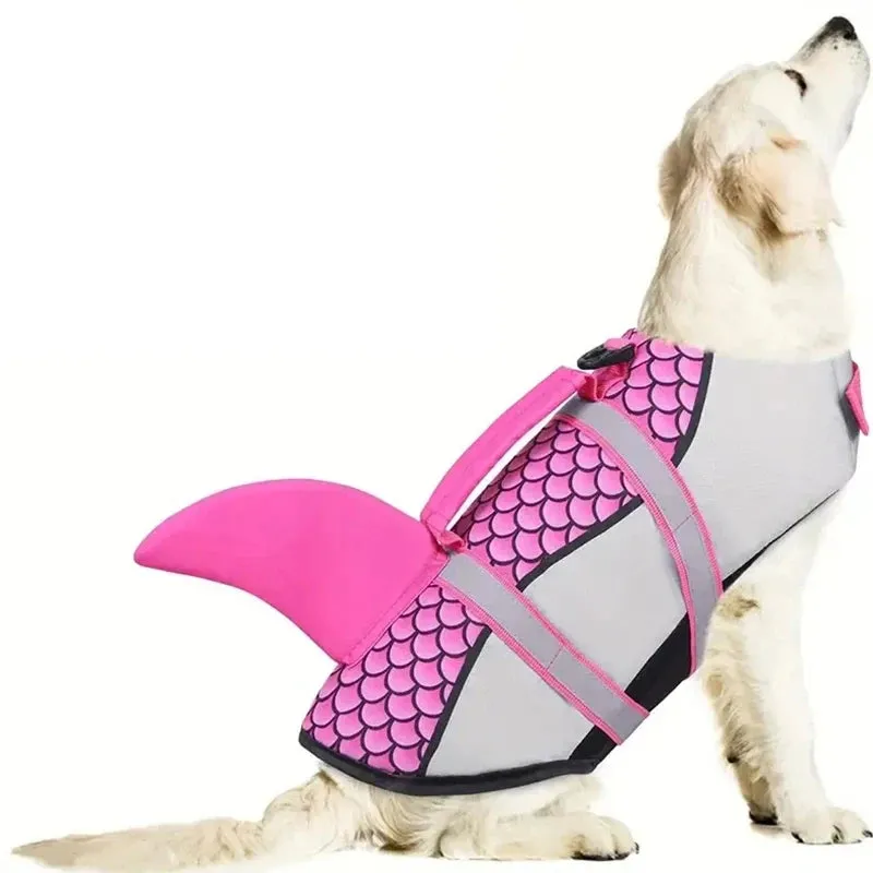 Shark Dog Life Jacket | Enhanced Buoyancy Swimming Safety Vest with Handle | Small to Large Dogs Surfing Gear | Alo Trendy