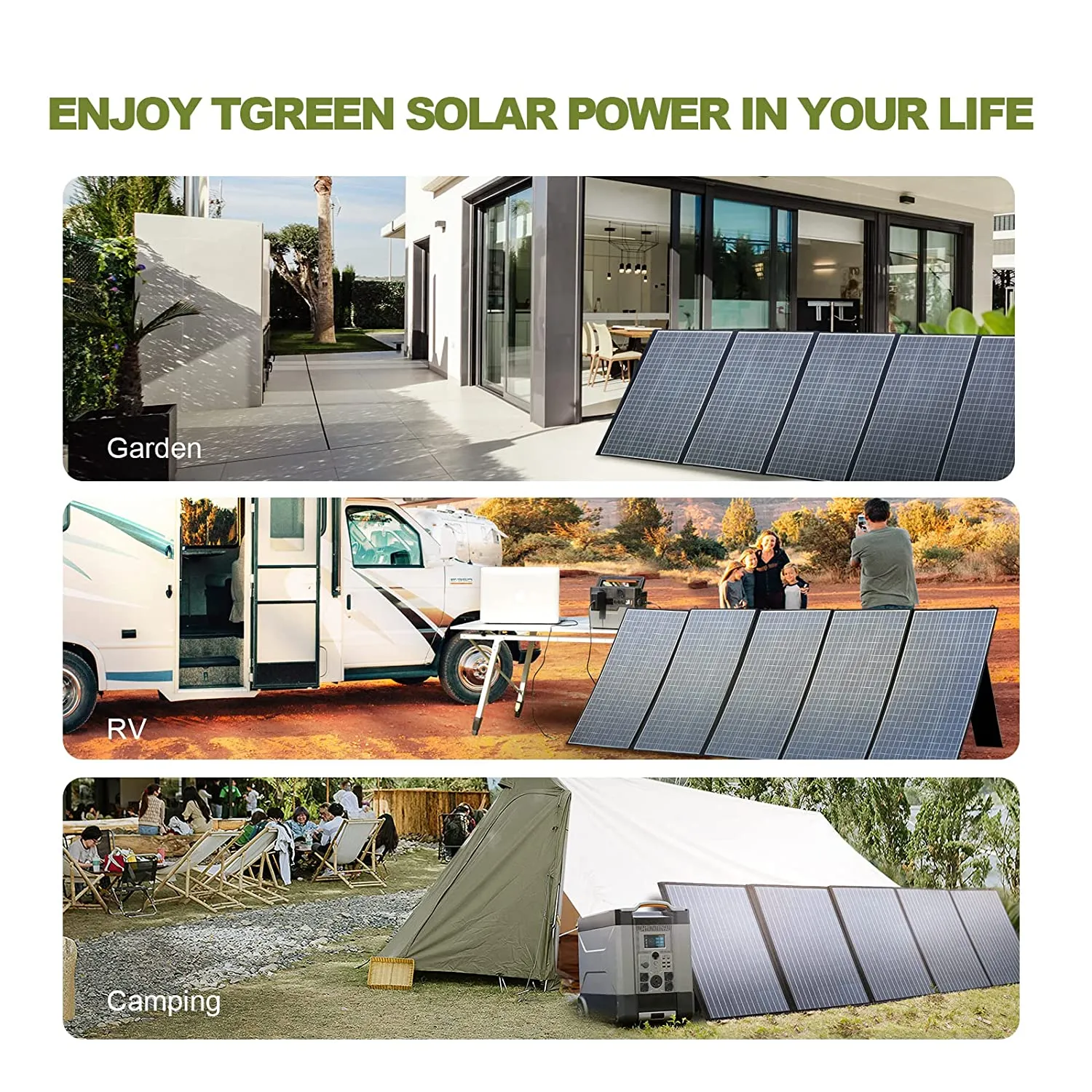 Solcellskit för camping och stugan från ALLPOWERS - Hopfällbar solpanel 400W / 200W / 140W / 100W / 60W Solcellsladdare med MC-4-utgång för Power Station Solar Generator