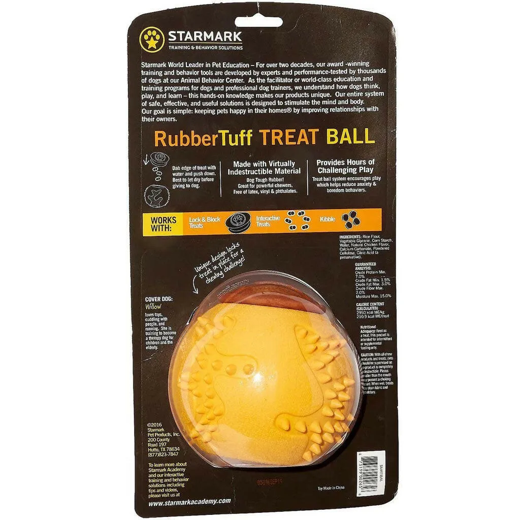 Starmark RubberTuff Dog Treat Ball Orange