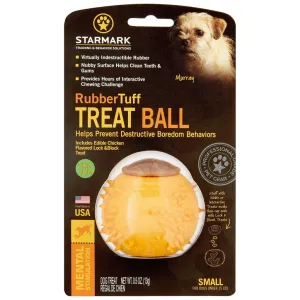 Starmark RubberTuff Dog Treat Ball Orange
