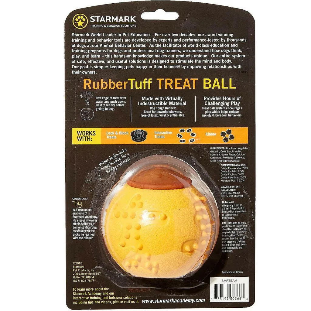 Starmark RubberTuff Dog Treat Ball Orange