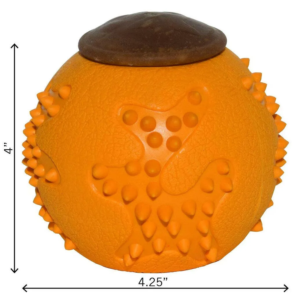 Starmark RubberTuff Dog Treat Ball Orange