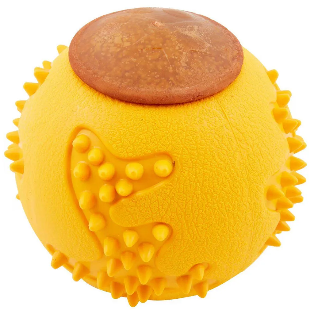 Starmark RubberTuff Dog Treat Ball Orange