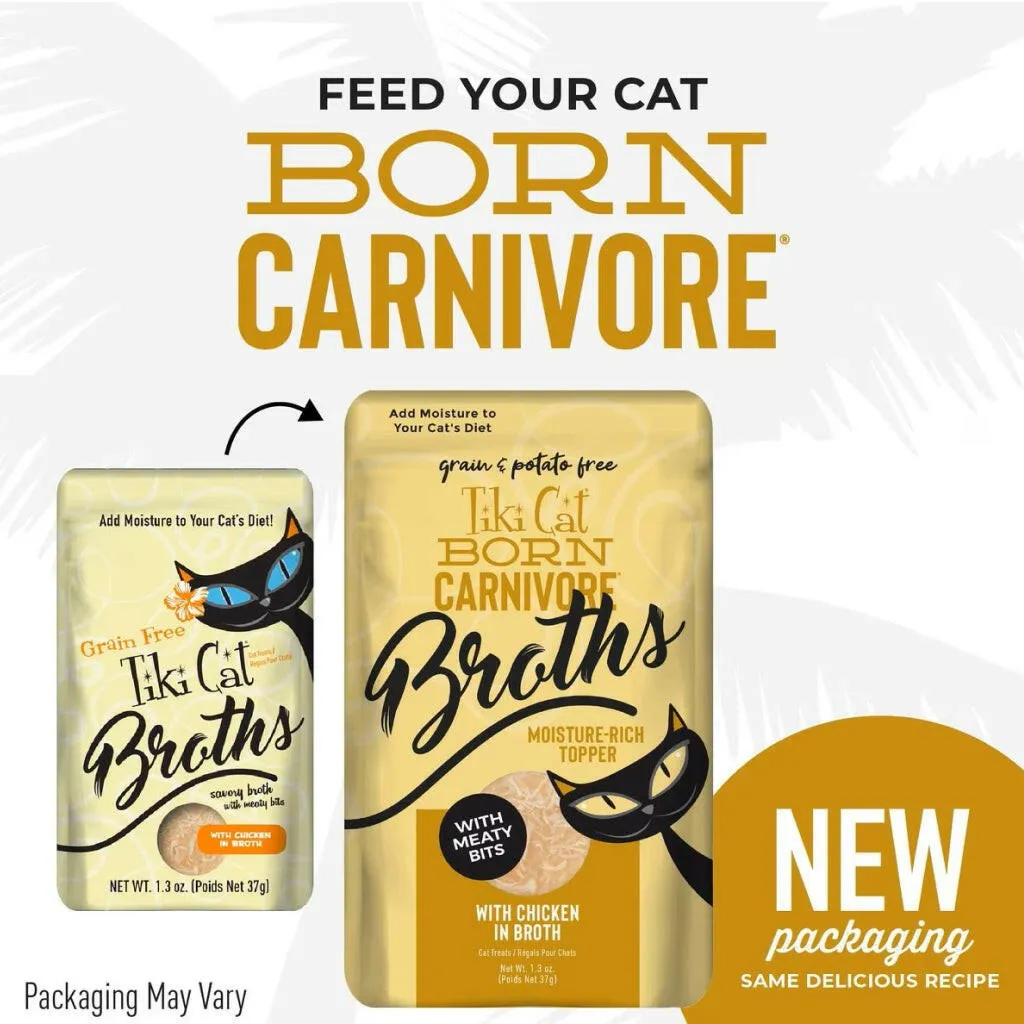 Tiki Cat Chicken Broth Pouch (1.3 oz x 12 pouches)