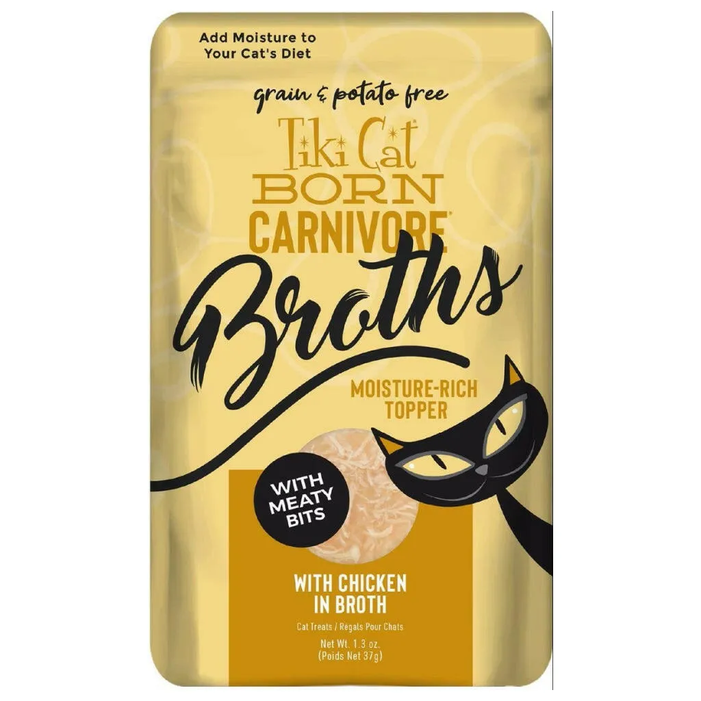Tiki Cat Chicken Broth Pouch (1.3 oz x 12 pouches)
