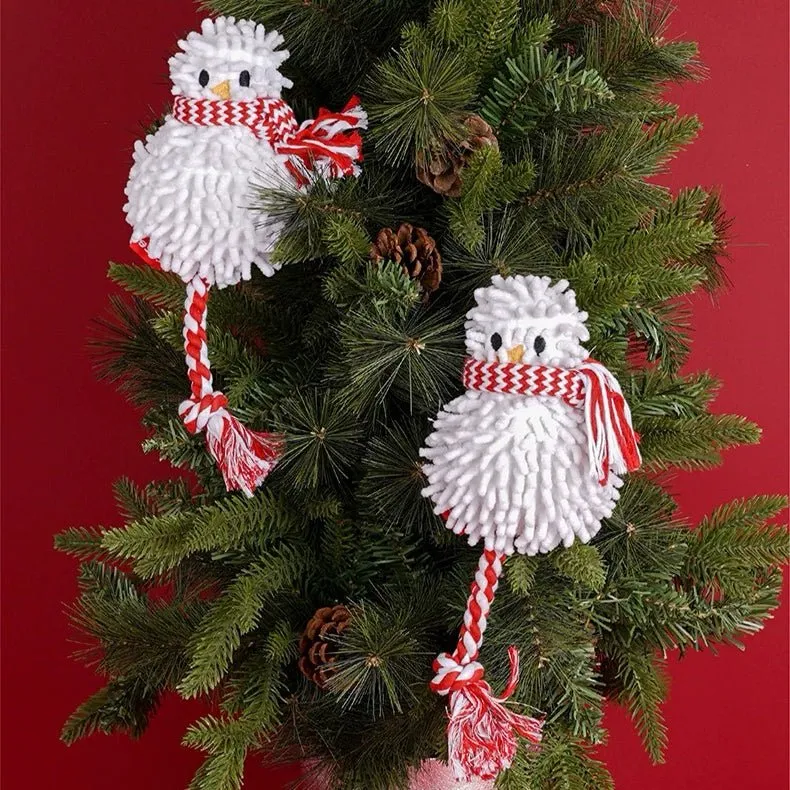 ZEZE Christmas Snowman Dog Rope