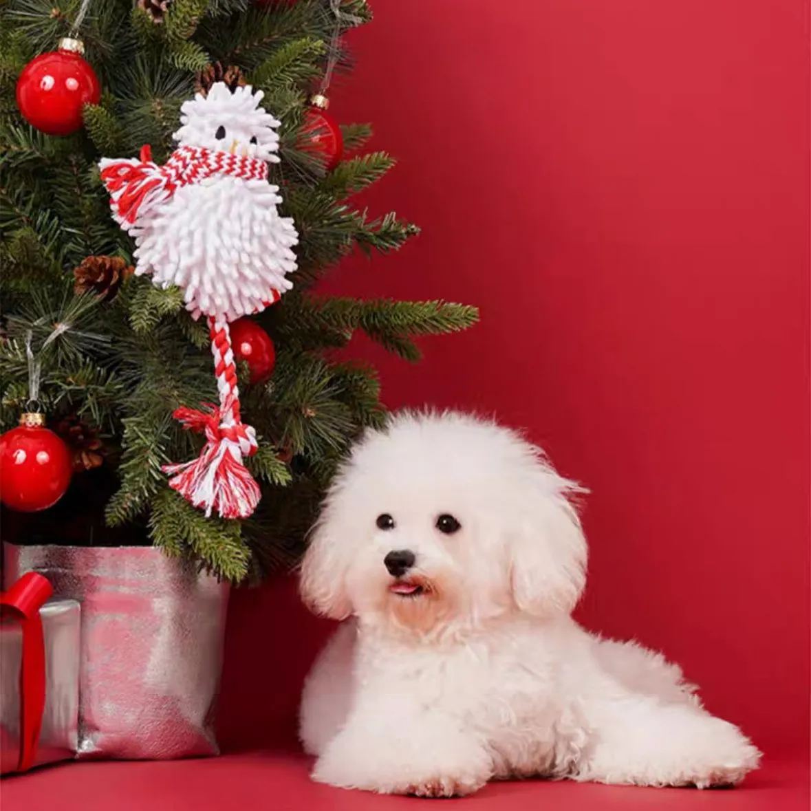 ZEZE Christmas Snowman Dog Rope